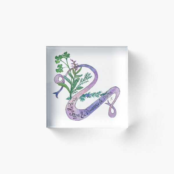 Parsley & Sage & Rosemary & Thyme Acrylic Block