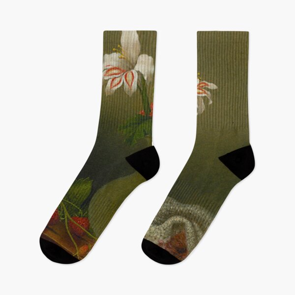 Item preview, A Vase Of Corn Lilies And Heliotrope 1863 By Martin Johnson Heade | Reproduction designed and sold by publicartgarden.