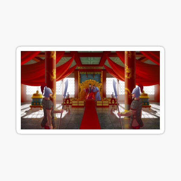 Red Gold Emperor Throne Room Sticker