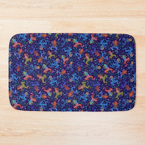 Item preview, Tossed Dart Frogs on Dark Blue designed and sold by Janet Broxon.
