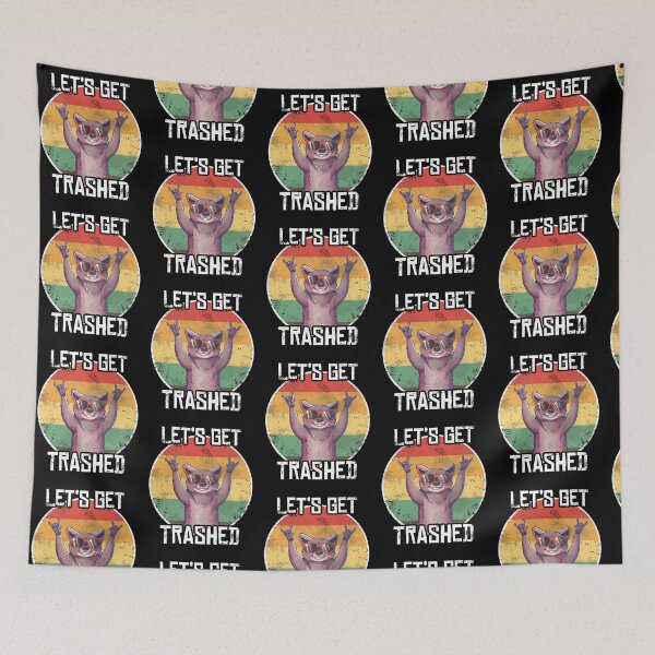 Item preview, Let's Get Trashed Funny Party Raccoon Drinking Pun designed and sold by fatamyfan1.