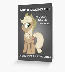 Applejack liegt bei Text Grußkarte