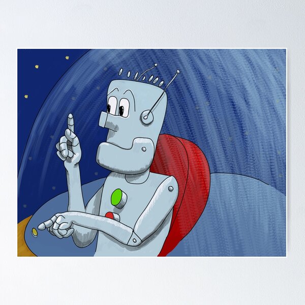 Newtral the Robot Pointing Out Poster