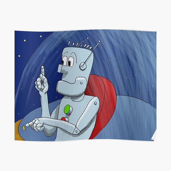 Newtral the Robot Pointing Out Poster