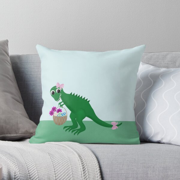 Easter T-Rex Throw Pillow