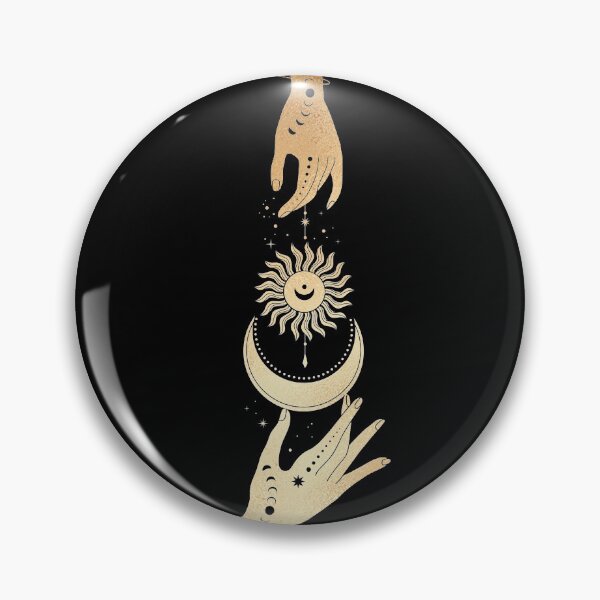 Item preview, Magic Talisman Hands Moon & sun Golden designed and sold by noveltiko.