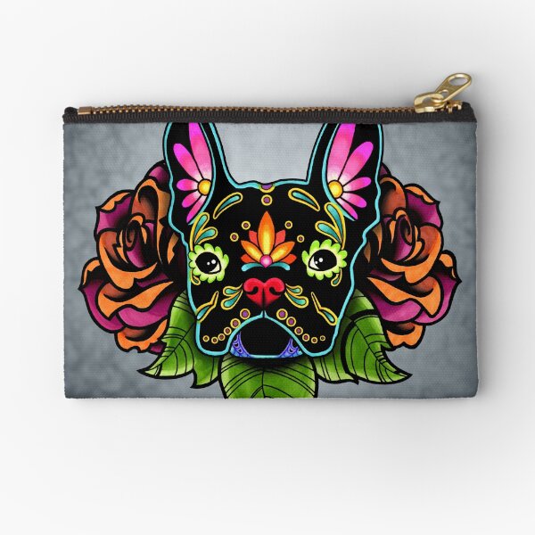 Item preview, Day of the Dead French Bulldog in Black Sugar Skull Dog designed and sold by Pretty In Ink.
