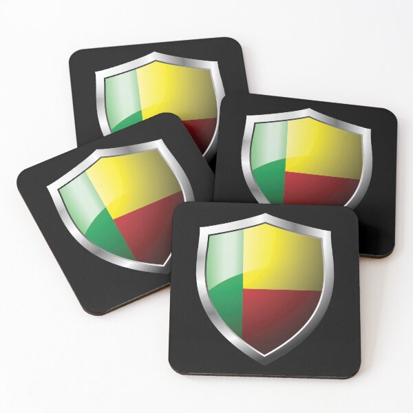 Item preview, Strong Benin Flag Shield Country designed and sold by HelloFromAja.