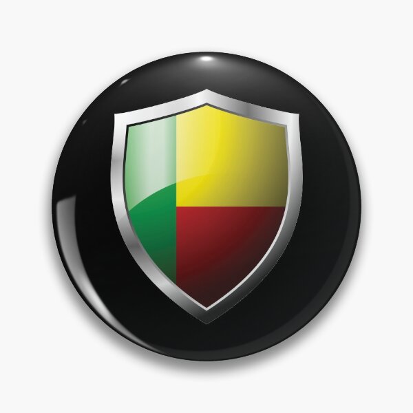Item preview, Strong Benin Flag Shield Country designed and sold by HelloFromAja.