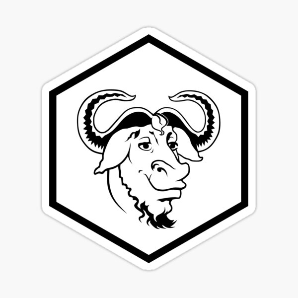 R GNU hex Sticker