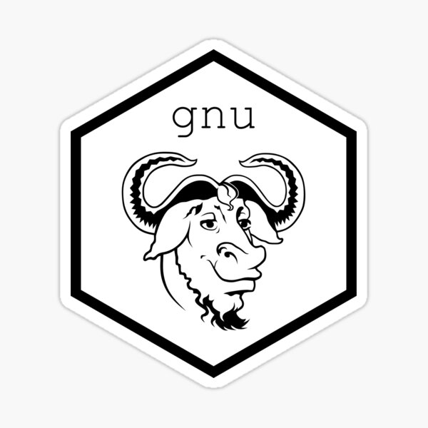 R GNU hex bull Sticker
