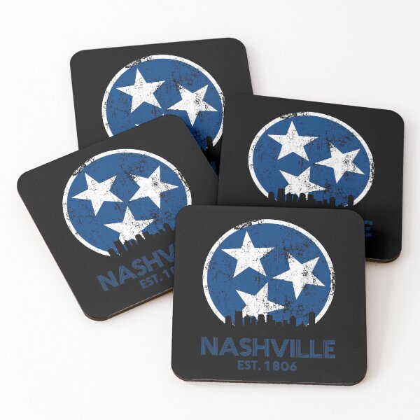 Item preview, Nashville Est. 1806 Retro Nashville Skyline Gift Blue & White TN State Flag Design designed and sold by TNDesignStudio.