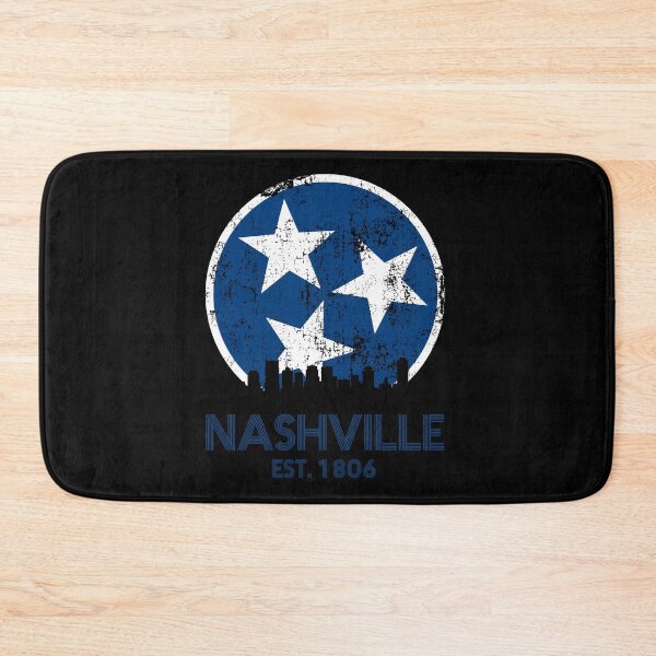 Item preview, Nashville Est. 1806 Retro Nashville Skyline Gift Blue & White TN State Flag Design designed and sold by TNDesignStudio.