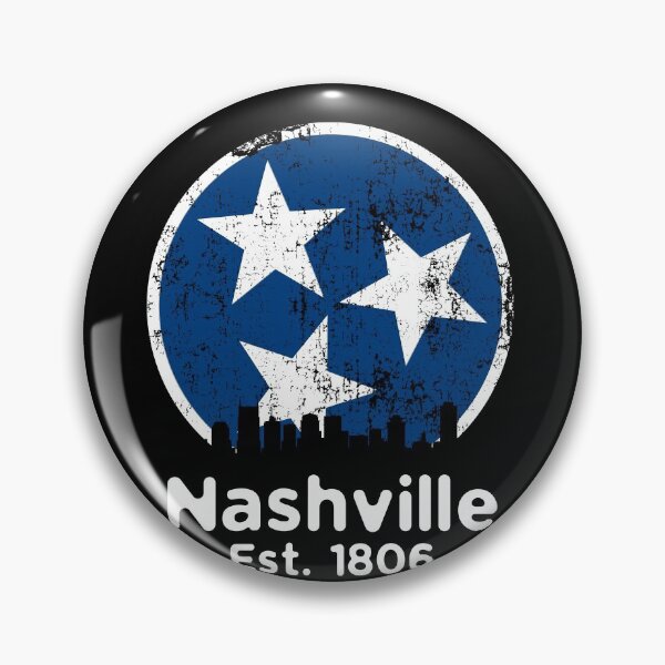 Item preview, Nashville Est. 1806 Vintage Nashville Skyline Gift Blue & White TN State Flag Design designed and sold by TNDesignStudio.