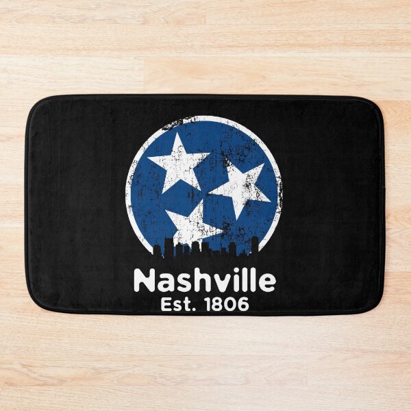 Item preview, Nashville Est. 1806 Vintage Nashville Skyline Gift Blue & White TN State Flag Design designed and sold by TNDesignStudio.