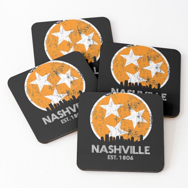 Item preview, Nashville Est. 1806 Retro Nashville Skyline Gift Orange & White TN State Flag Design designed and sold by TNDesignStudio.