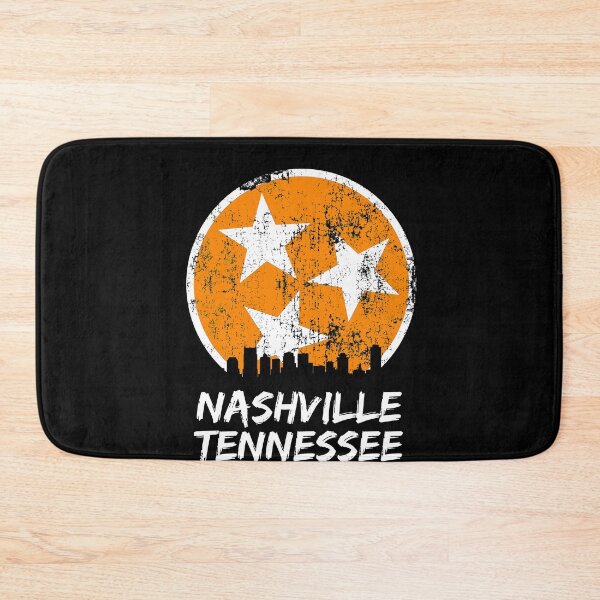 Item preview, Nashville Tennessee Distressed Nashville Skyline Gift Orange & White TN State Flag Design designed and sold by TNDesignStudio.