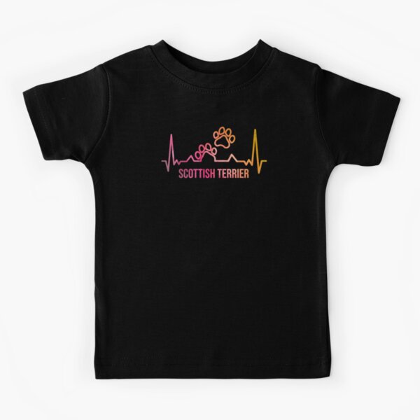 Scottish Terrier Paw Prints in Watercolor Kids T-Shirt
