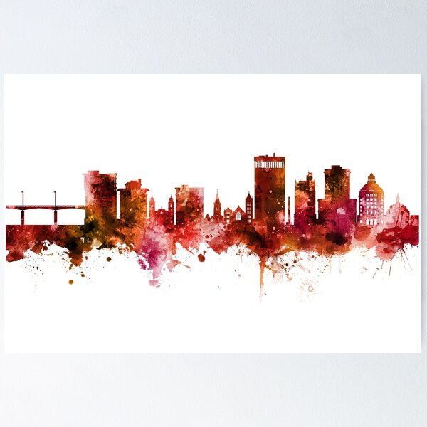 Item preview, Asheville North Carolina Skyline designed and sold by ArtPrints.