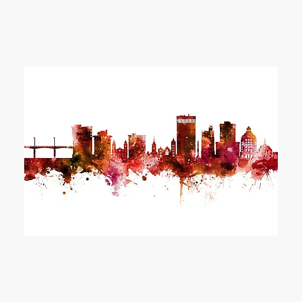 Item preview, Asheville North Carolina Skyline designed and sold by ArtPrints.