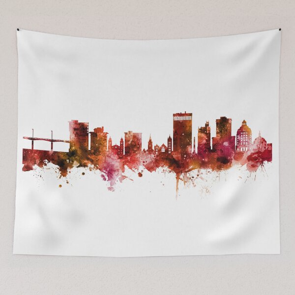 Item preview, Asheville North Carolina Skyline designed and sold by ArtPrints.