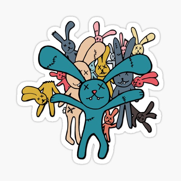 cute-dead-rabbits-colorful-doodle-characters-sticker-for-sale-by