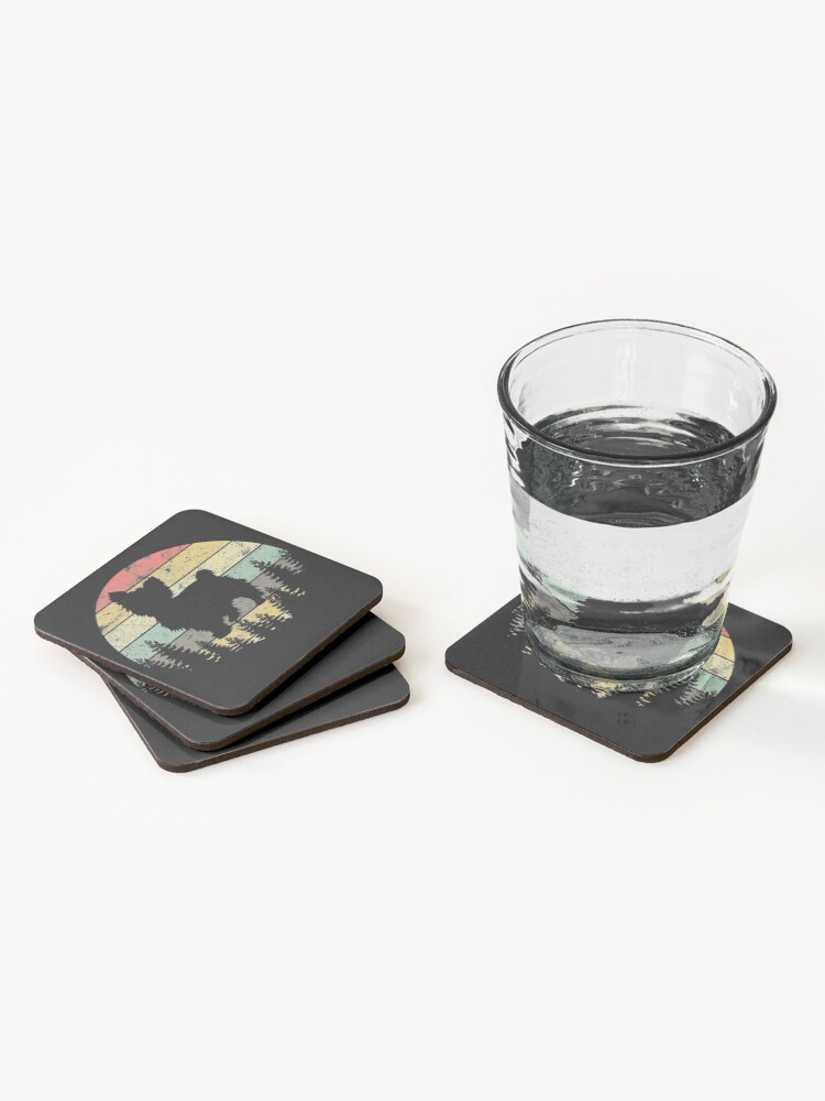 Alternate view of Yorkshire Terrier Yorkie Dog Sunset Vintage Retro Yorkie Coasters (Set of 4)