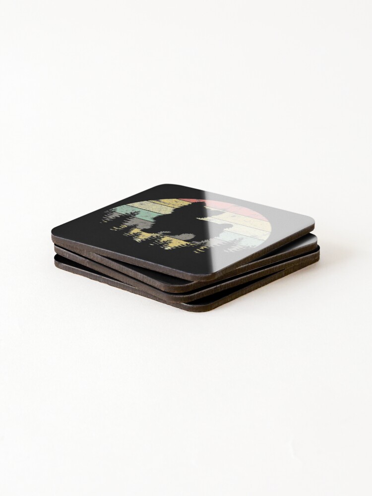 Alternate view of Yorkshire Terrier Yorkie Dog Sunset Vintage Retro Yorkie Coasters (Set of 4)