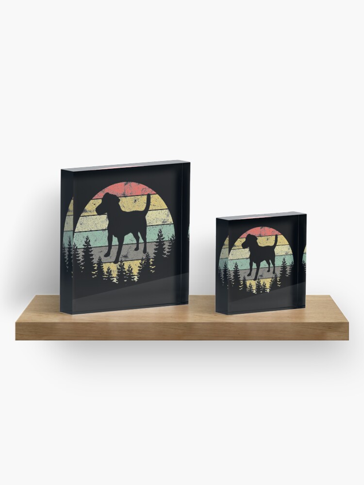 Alternate view of Patterdale Terrier Dog Retro Sun Forest Patterdale Puppy Acrylic Block