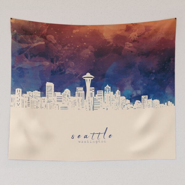 Item preview, seattle skyline designed and sold by BekimART2.