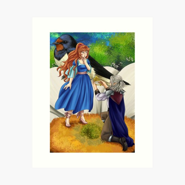 Thumbelina and the Flower Prince Art Print