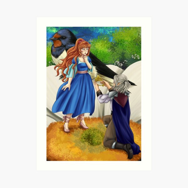 Thumbelina and the Flower Prince Art Print