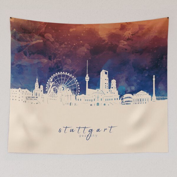 Item preview, stuttgart skyline designed and sold by BekimART2.