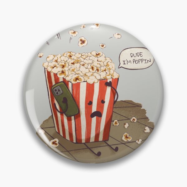 Item preview, PopCorn - Dude Im Poppin | Reusable Facemask, T Shirt Design | Cartoon Movie Snack | Popcorn addict Phrase Saying Pun Quote | Cinema Theater designed and sold by Any Color Designs.