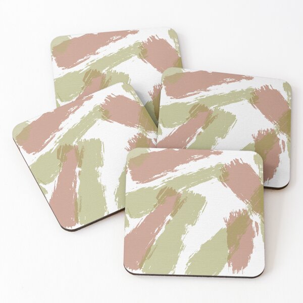 Item preview, Brush Strokes Mushroom and Gum Leaf Green designed and sold by JillyBeanDesign.