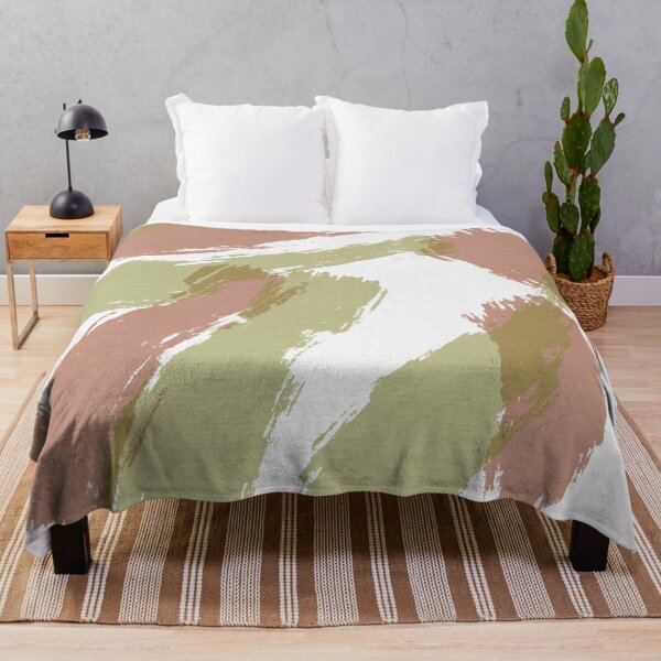 Item preview, Brush Strokes Mushroom and Gum Leaf Green designed and sold by JillyBeanDesign.