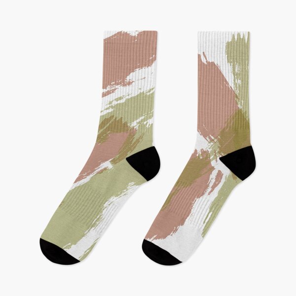 Item preview, Brush Strokes Mushroom and Gum Leaf Green designed and sold by JillyBeanDesign.