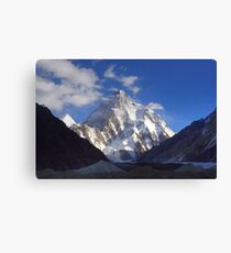 Early Morning Sun on K2, Concordia, Karakorum Canvas Print