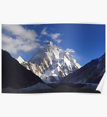 Early Morning Sun on K2, Concordia, Karakorum Poster