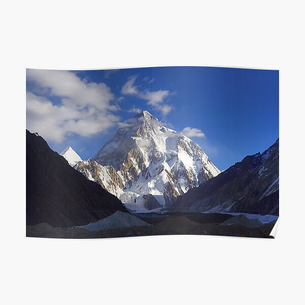 Early Morning Sun on K2, Concordia, Karakorum Poster