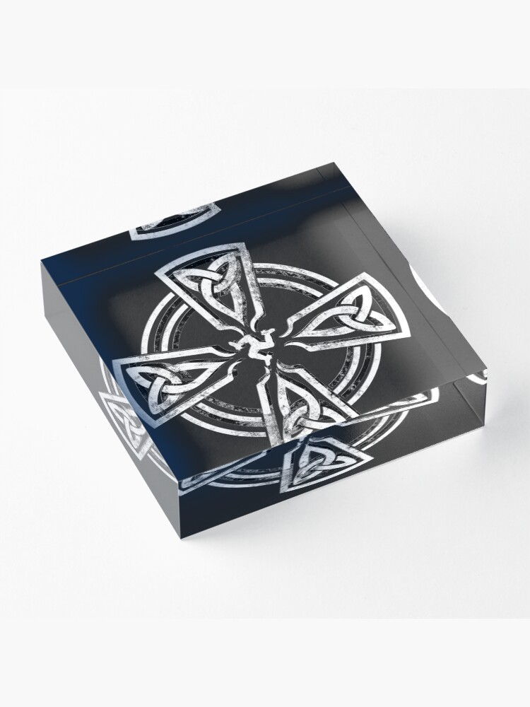 Alternate view of Celtic Cross Manx Cross 3 Legs Isle Of Man Gaelic Traditional Knots Acrylic Block