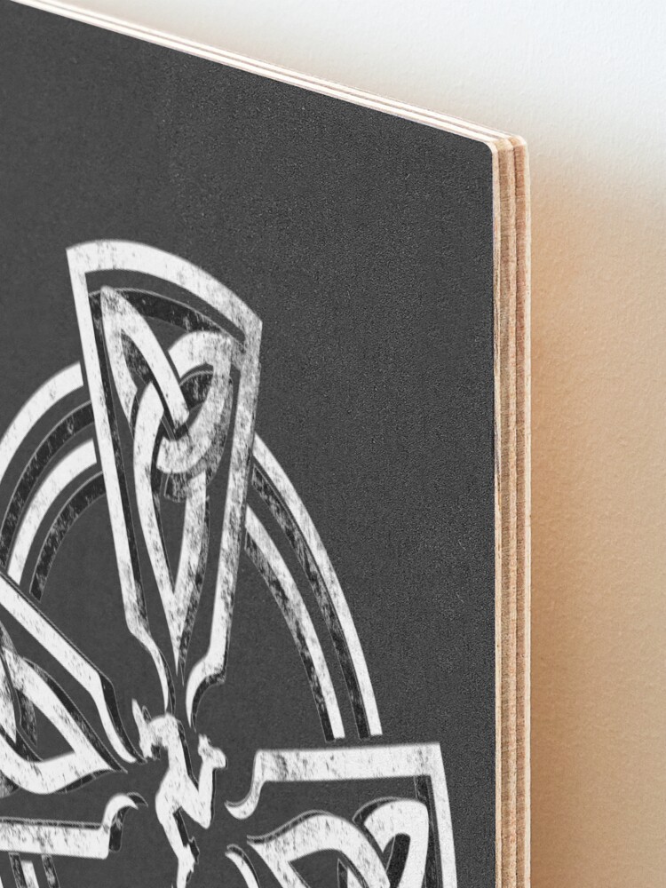 Alternate view of Celtic Cross Manx Cross 3 Legs Isle Of Man Gaelic Traditional Knots Mounted Print