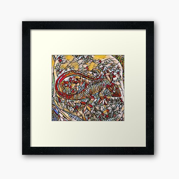 Amphibians - Lizard Digital Art - 9 (c) Janet Watson Art Framed Art Print