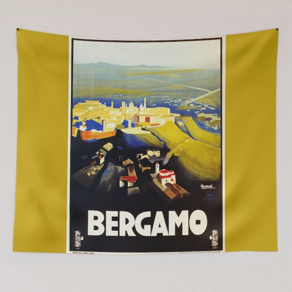 Item preview, Vintage 1920s Bergamo Italian travel ad designed and sold by aapshop.