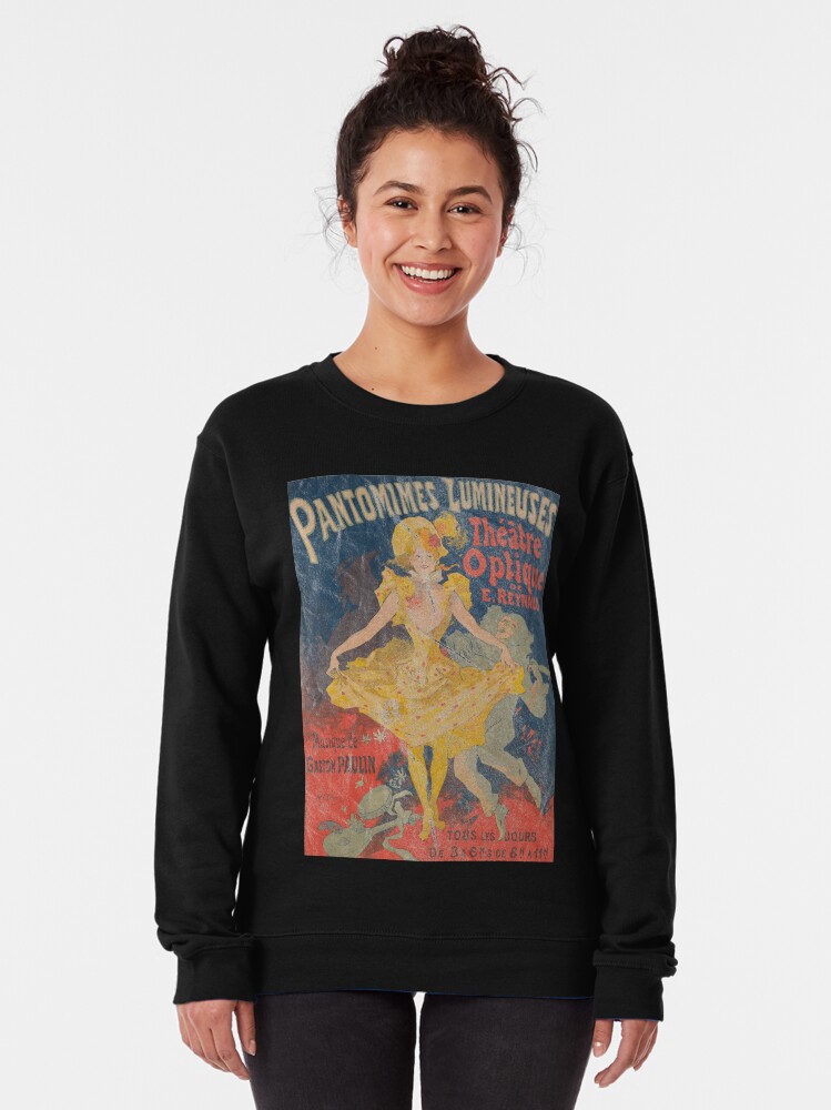 Alternate view of Pantomimes Lumineuses Vintage Poster Pullover Sweatshirt