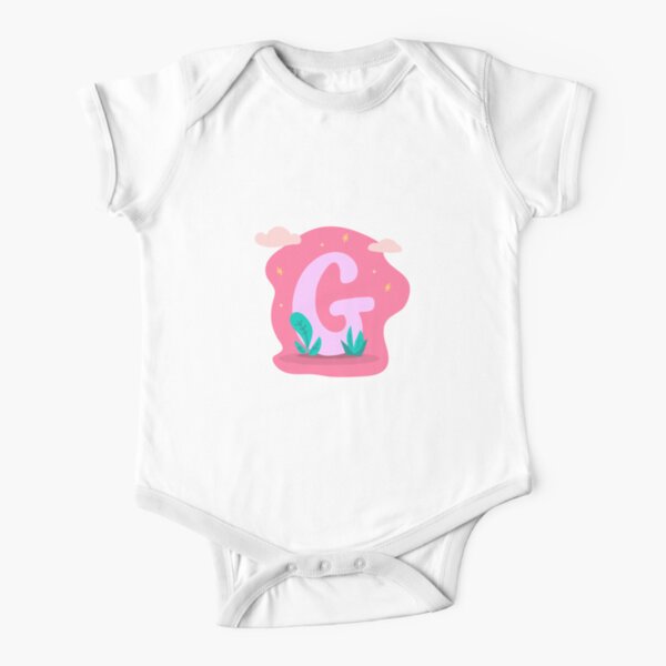 Colourful Letter G Short Sleeve Baby One-Piece
