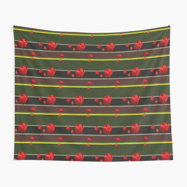 Tulips and stripes Tapestry