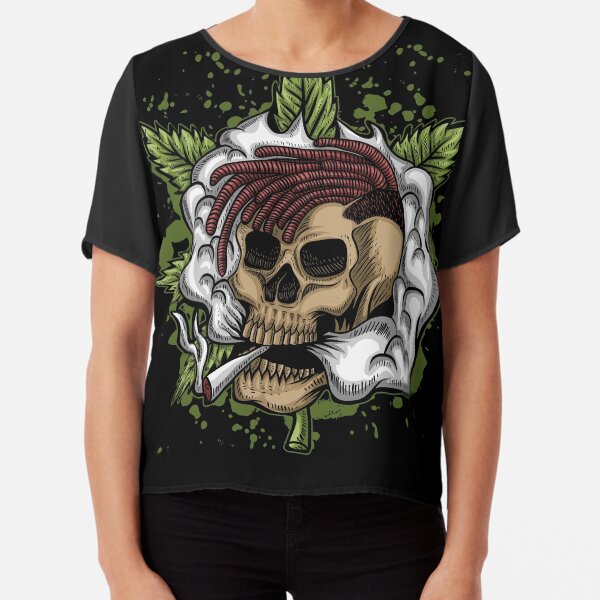 SKULL SMOKE WEED Chiffon Top