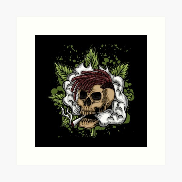 SKULL SMOKE WEED Art Print
