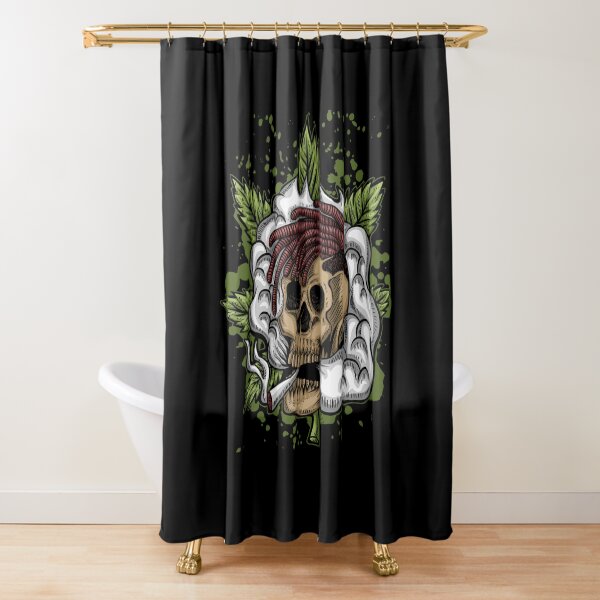 SKULL SMOKE WEED Shower Curtain